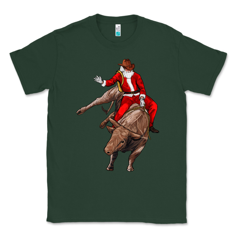 Santa Riding A Bull Classic Tee by CowGirlArtShop | Teevron
