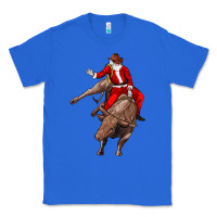 True Royal santa riding a bull Classic Tee - CowGirlArtShop