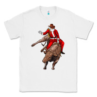 White santa riding a bull Classic Tee - CowGirlArtShop