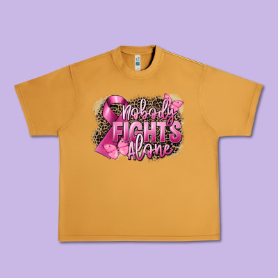 Nobody Fights Alone Cancer Urban Heavy Tee Designed By Fadigitalartstudio