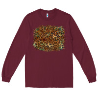 Burgundy leopard leather turquoise background Long Sleeve Tee - RanaPortraitStore