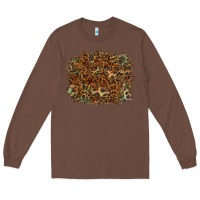 Chestnut leopard leather turquoise background Long Sleeve Tee - RanaPortraitStore