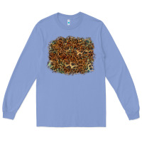 Colony Blue leopard leather turquoise background Long Sleeve Tee - RanaPortraitStore