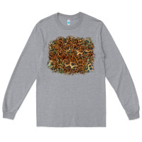 Heather Grey leopard leather turquoise background Long Sleeve Tee - RanaPortraitStore