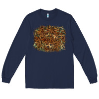 Navy leopard leather turquoise background Long Sleeve Tee - RanaPortraitStore