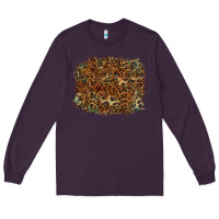 Plum leopard leather turquoise background Long Sleeve Tee - RanaPortraitStore