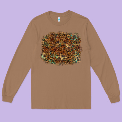 Leopard Leather Turquoise Background Long Sleeve Tee Designed By Ranaportraitstore