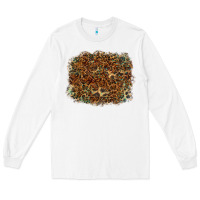 White leopard leather turquoise background Long Sleeve Tee - RanaPortraitStore