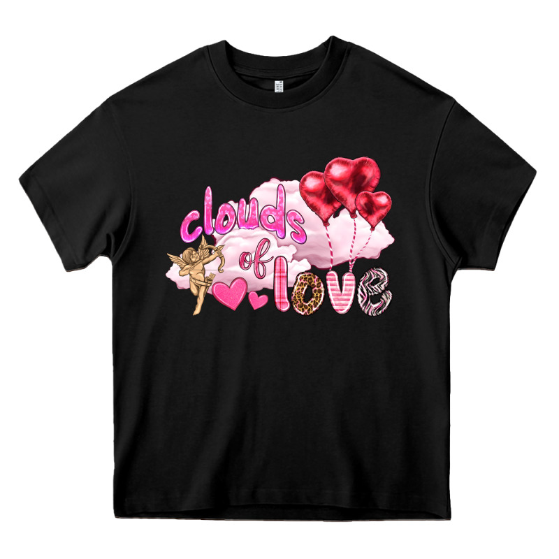 Clouds Of Love With Balloons Valentine's Day Heavy Core Tee by HowdyJamesFarm | Teevron