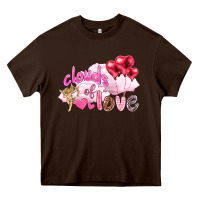 Chocolate Brown Clouds of love with balloons Valentine's Day Heavy Core Tee - HowdyJamesFarm