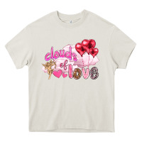 Cream Clouds of love with balloons Valentine's Day Heavy Core Tee - HowdyJamesFarm