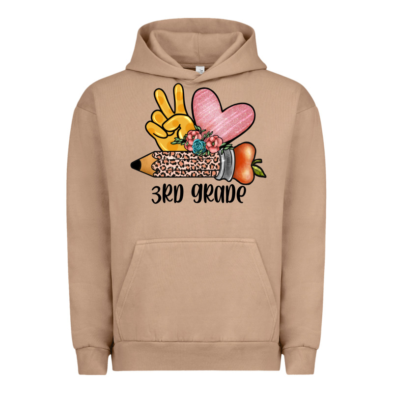 Peace Love 3rd Grade Urban Hoodie by JahusDesignShop | Teevron