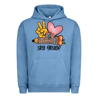 Pigment Pebble Blue peace love 3rd grade Urban Hoodie - JahusDesignShop