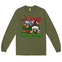 Army Green merry everything Long Sleeve Tee - BundleAndBundleShop