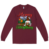 Burgundy merry everything Long Sleeve Tee - BundleAndBundleShop