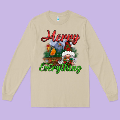 Merry Everything Long Sleeve Tee Designed By Bundleandbundleshop