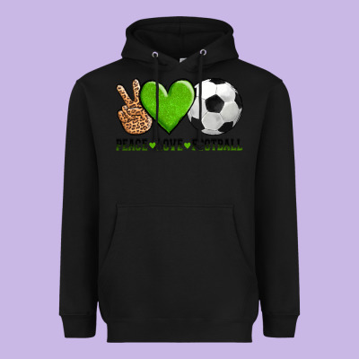 Peace Love Soccer Heavyweight Hoodie Designed By Adodesignshop