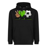 Black peace love soccer Heavyweight Hoodie - AdoDesignShop