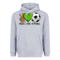 Heather Grey peace love soccer Heavyweight Hoodie - AdoDesignShop