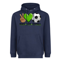 Navy peace love soccer Heavyweight Hoodie - AdoDesignShop