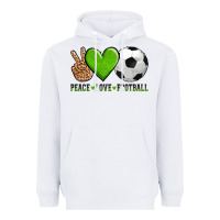 White peace love soccer Heavyweight Hoodie - AdoDesignShop