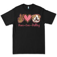 Black Peace Love Bulldog Premium Tee - Jasminsmagicworld