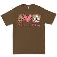 Cacao Peace Love Bulldog Premium Tee - Jasminsmagicworld
