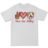 Dove Grey Peace Love Bulldog Premium Tee - Jasminsmagicworld