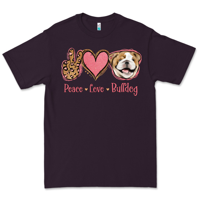 Peace Love Bulldog Premium Tee by Jasminsmagicworld | Teevron