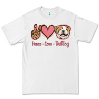 White Peace Love Bulldog Premium Tee - Jasminsmagicworld