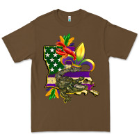 Cacao louisiana map american flag mardi gras Premium Tee - CowGirlArtShop