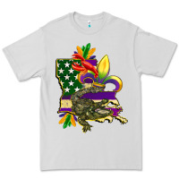 Dove Grey louisiana map american flag mardi gras Premium Tee - CowGirlArtShop