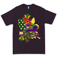 Plum louisiana map american flag mardi gras Premium Tee - CowGirlArtShop
