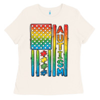 Autism American Flag Ladies Tee | Teevron