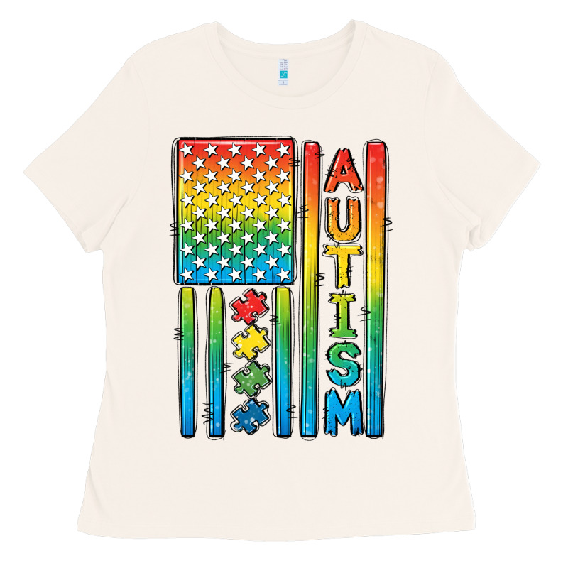 Autism American Flag Ladies Tee by CowGirlArtShop | Teevron