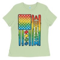 Matcha Autism American Flag Ladies Tee - CowGirlArtShop