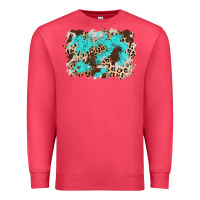 Cardinal cowhide leopard turquoise background Premium Sweatshirt - AdoDesignShop