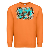 Carrot cowhide leopard turquoise background Premium Sweatshirt - AdoDesignShop