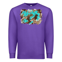 Purple cowhide leopard turquoise background Premium Sweatshirt - AdoDesignShop