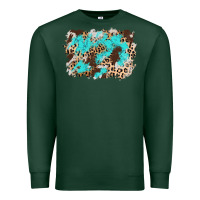 Sports Green cowhide leopard turquoise background Premium Sweatshirt - AdoDesignShop