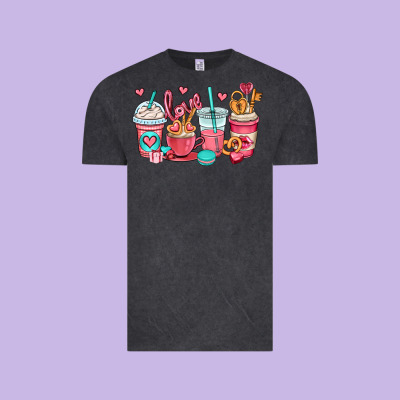 Valentines Day Coffee Cups (1) Vintage Tee Designed By Oliviacreatesart
