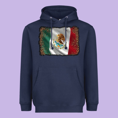 Mexico Flag Black Glitter Leopard Heavyweight Hoodie Designed By Adodesignshop