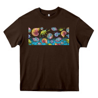 Chocolate Brown sea shells Heavy Core Tee - TumblerDesignByShophia