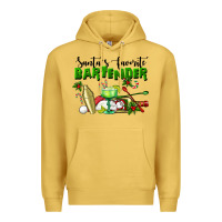 Antique Gold Santa's Favorite Bartender Premium Hoodie - LillyAllenDesigns