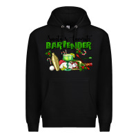 Black Santa's Favorite Bartender Premium Hoodie - LillyAllenDesigns