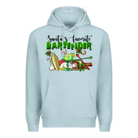 Blue Mist Santa's Favorite Bartender Premium Hoodie - LillyAllenDesigns