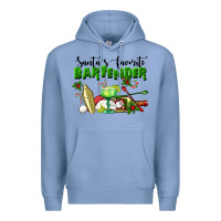 Colony Blue Santa's Favorite Bartender Premium Hoodie - LillyAllenDesigns