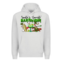 Dove Grey Santa's Favorite Bartender Premium Hoodie - LillyAllenDesigns