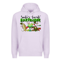 Lilac Santa's Favorite Bartender Premium Hoodie - LillyAllenDesigns