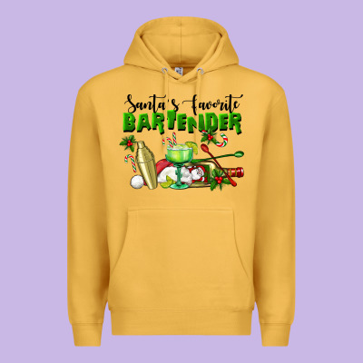 Santa's Favorite Bartender Premium Hoodie Designed By Lillyallendesigns
